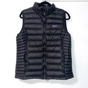Patagonia Womens Goose Down Puffer Vest Jacket in Black Size L